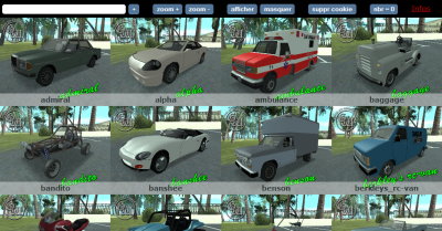 GTA San Andreas : outil de recherche de voitures GTA San Andreas : outil de recherche de voitures